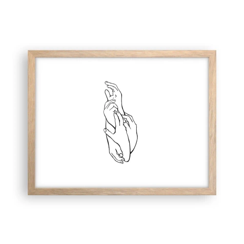 Plagát v ráme zo svetlého duba - Dobrý dotyk - 40x30 cm