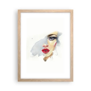 Plagát v ráme zo svetlého duba - Odraz v kvapke vody - 30x40 cm