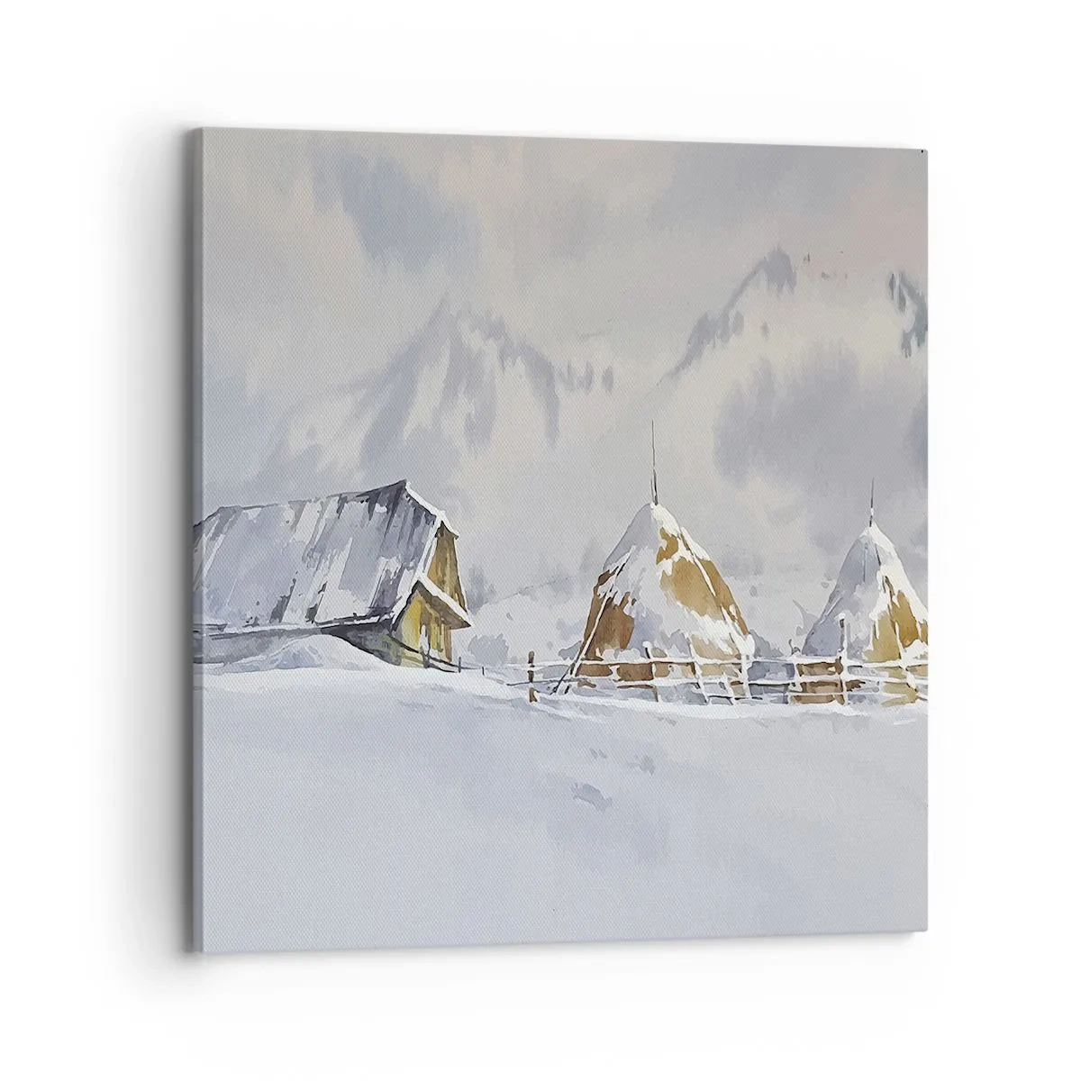 Obraz na plátne - V zasneženom údolí - 70x70 cm
