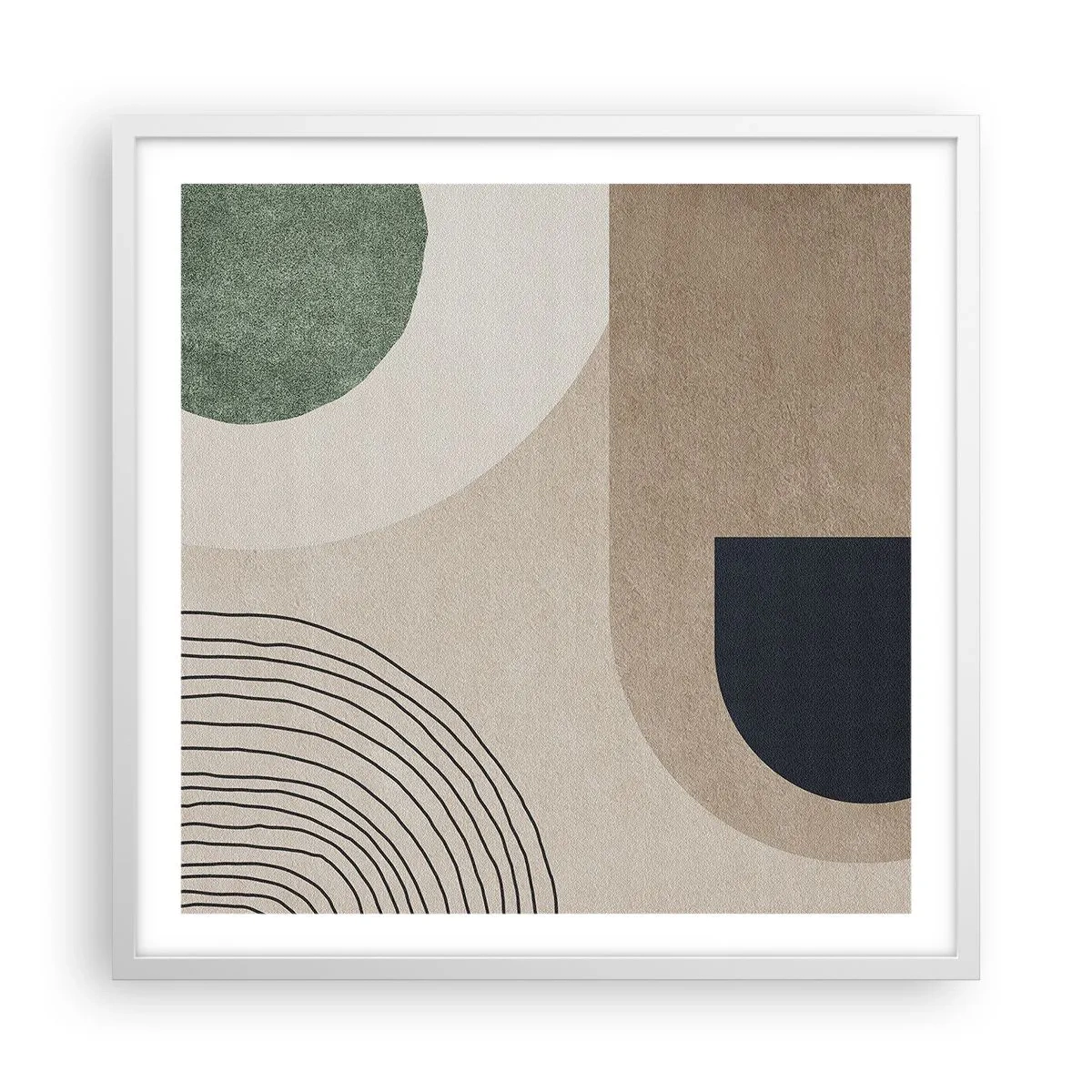 Plagát v bielom ráme - Nežnosť oválu - 60x60 cm