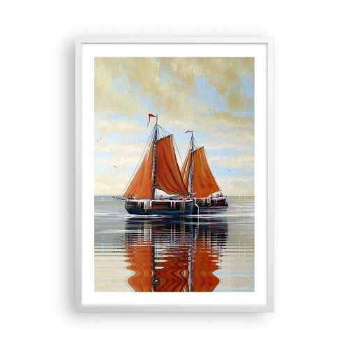 Plagát v bielom ráme - Pluj, námorník… - 50x70 cm