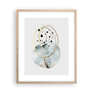 Plagát v ráme zo svetlého duba - V objatí priestoru - 40x50 cm