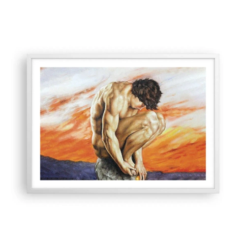 Plagát v bielom ráme - Ponorený do seba - 70x50 cm