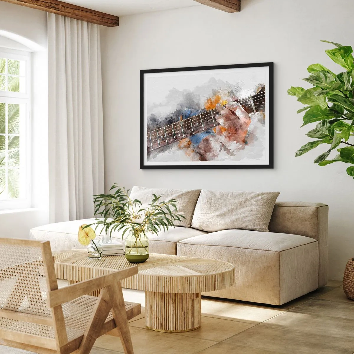Plagát v čiernom ráme - Poézia medzi strunami - 70x50 cm