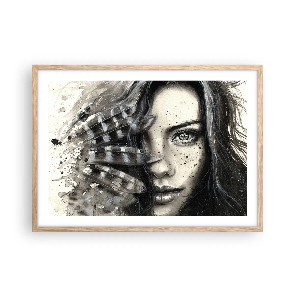 Plagát v ráme zo svetlého duba - Divoká krása - 70x50 cm