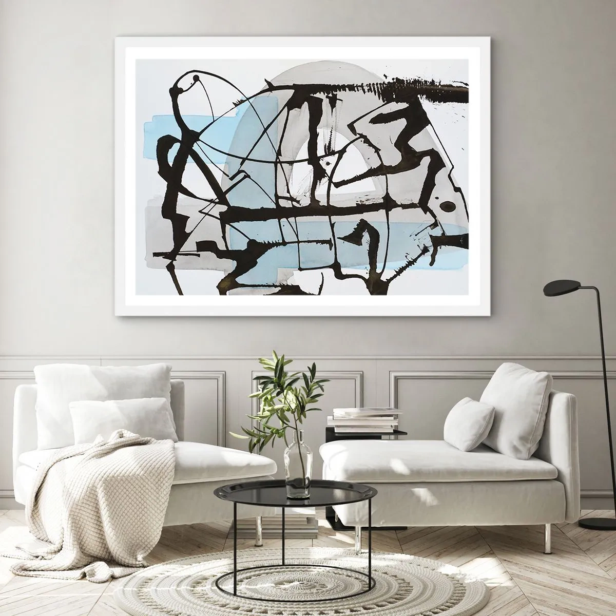 Plagát v bielom ráme - Aj napriek tomu modrý - 50x40 cm