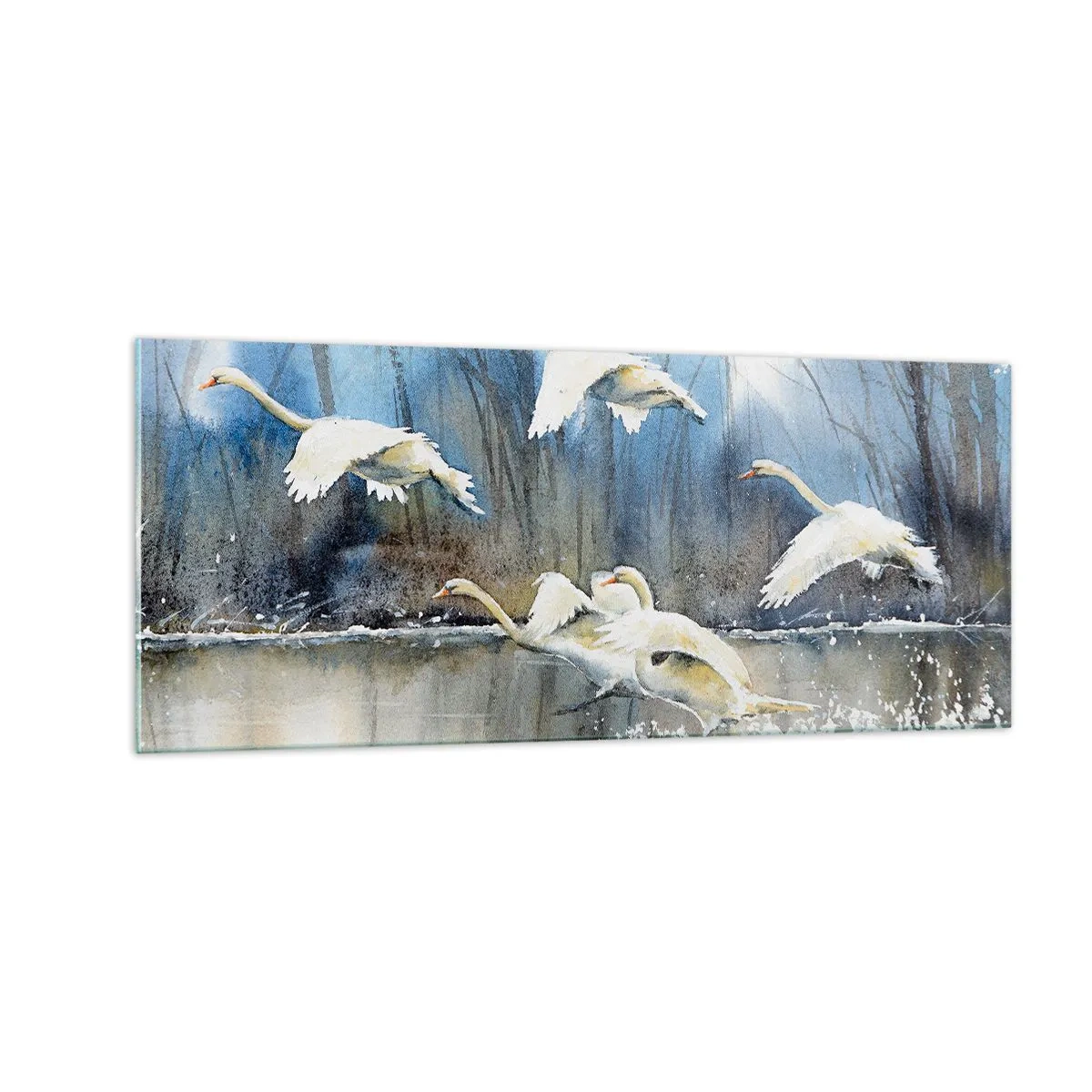 Obraz na skle - Ako v poviedke o divokých labutiach - 100x40 cm