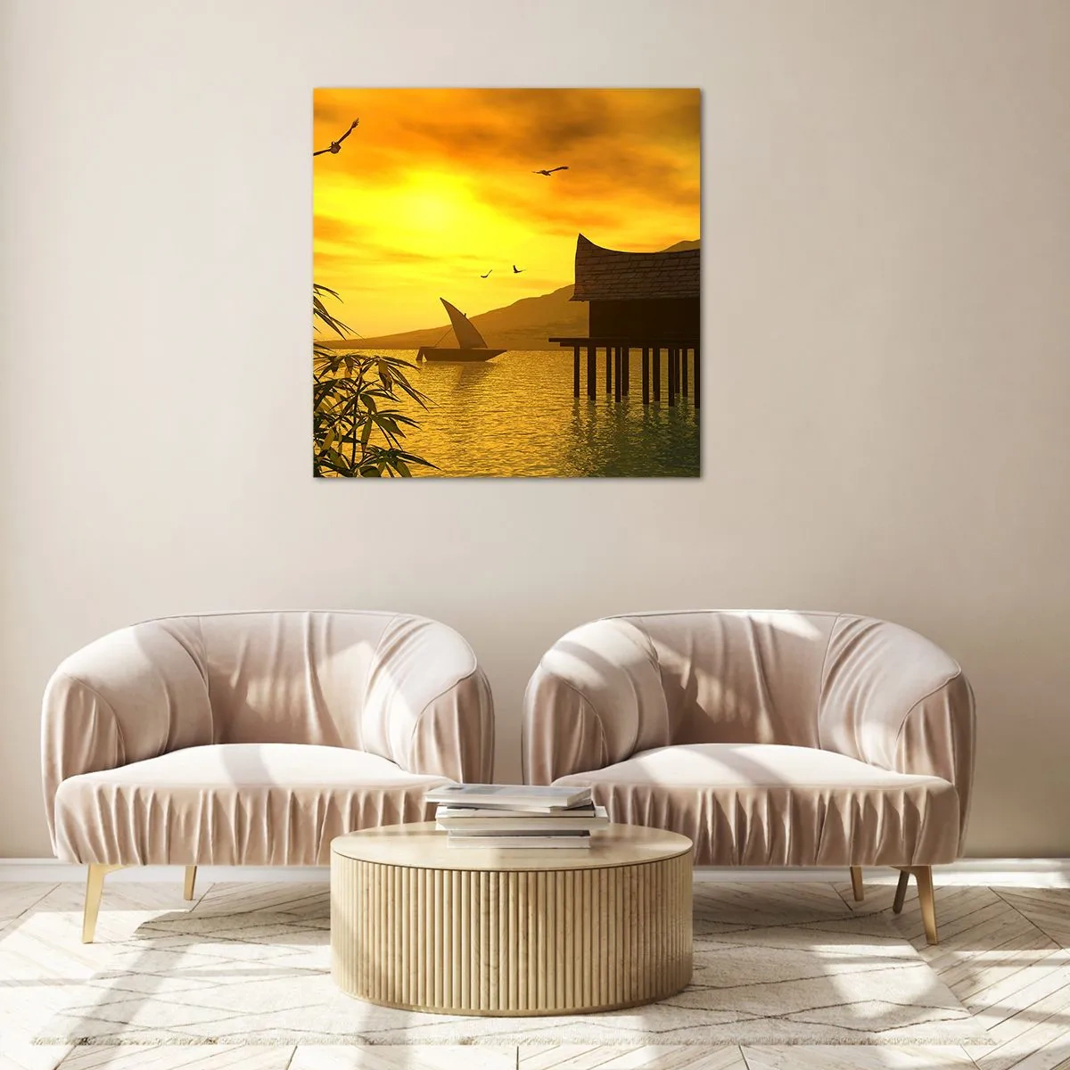 Obraz na skle - Vytúžený pokoj - 40x40 cm