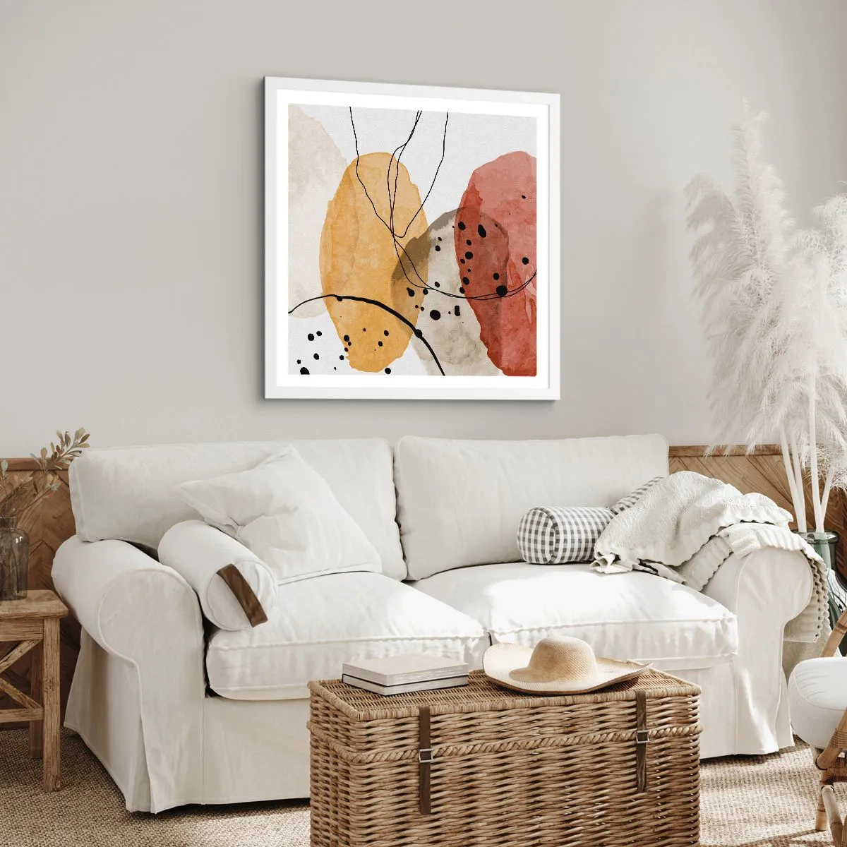 Plagát v bielom ráme - Ako ľahký, priezračný vzduch - 60x60 cm