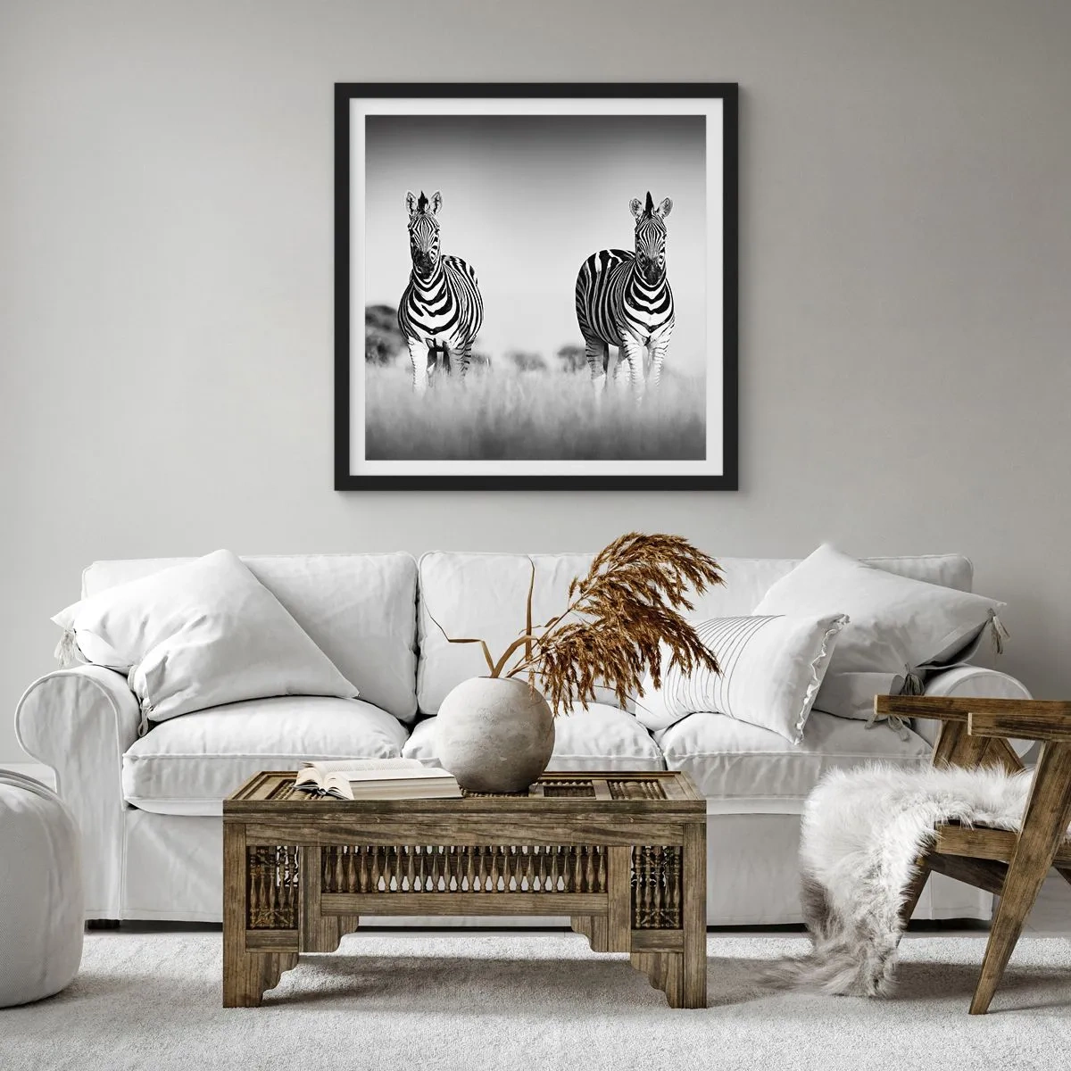 Plagát v čiernom ráme - A svet je aj tak čierno-biely - 60x60 cm