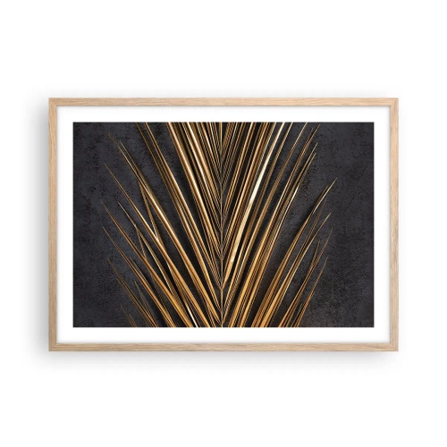 Plagát v ráme zo svetlého duba - Zlato trópov - 70x50 cm