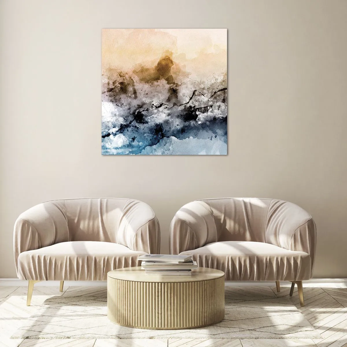 Obraz na skle - Ponorené do mračná hmly - 40x40 cm