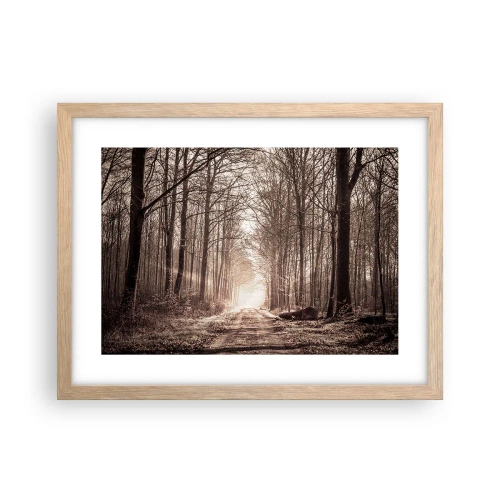 Plagát v ráme zo svetlého duba - Lesná katedrála - 40x30 cm
