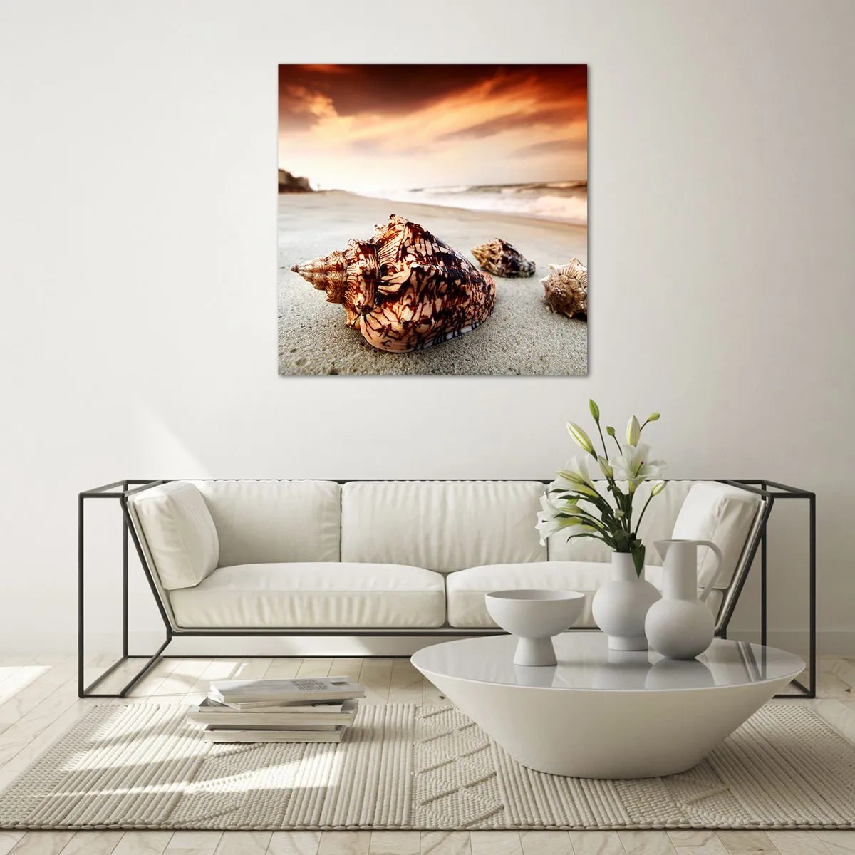 Obraz na skle - Vyhnankyne vĺn - 60x60 cm