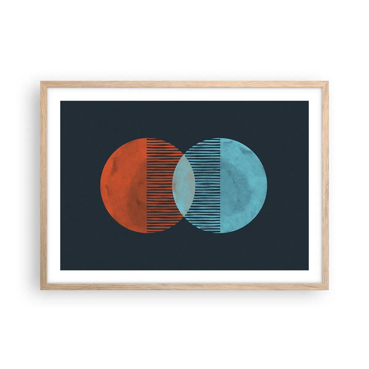 Plagát v ráme zo svetlého duba - Astronomická fantázia - 70x50 cm