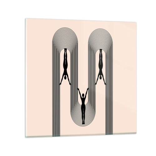 Obraz na skle - Hore nohami - 50x50 cm