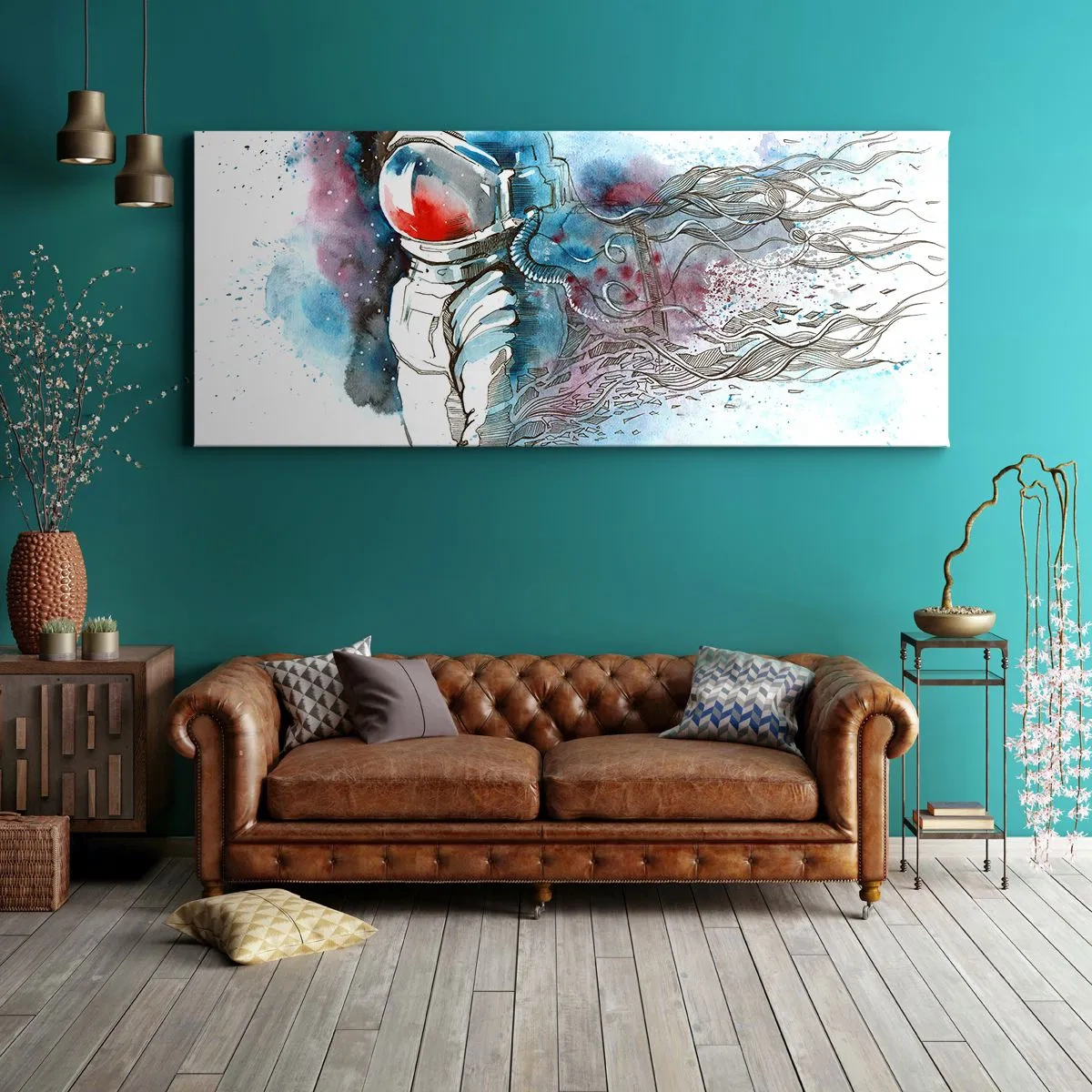 Obraz na plátne - Sám s vesmírom - 160x50 cm
