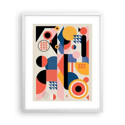 Plagát v bielom ráme - Kompozícia: poďme sa hrať - 40x50 cm