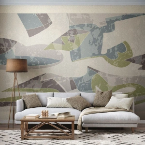 Fototapeta Standard Eco - Abstraktná kompozícia v odtieňoch zelenej a modrej - 100x70cm - Kompozícia za sklom - Moderná nástenná dekorácia do obývacej izby a spálne ARTTOR