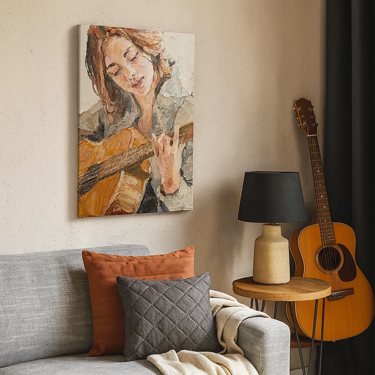 Obraz na plátne - Koncert pre gitaru a dievčenské srdce - 50x70 cm