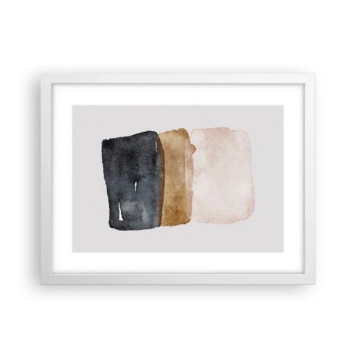 Plagát v bielom ráme - Kompozícia zemitých farieb - 40x30 cm