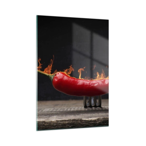 Obraz na skle - Ohnivé predjedlo - 50x70 cm