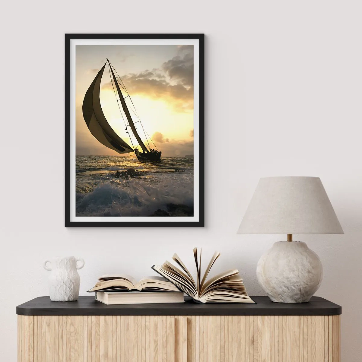 Plagát v čiernom ráme - S vetrom a proti vetru - 30x40 cm
