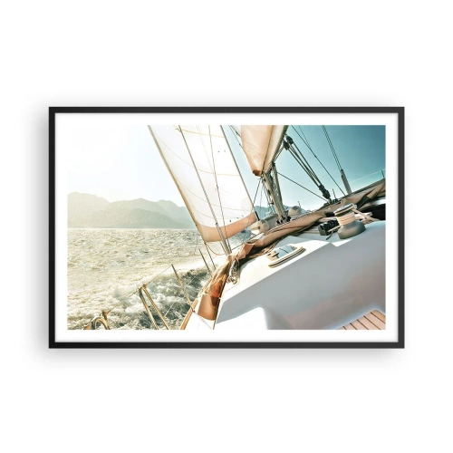 Plagát v čiernom ráme - Pod plnými plachtami - 91x61 cm