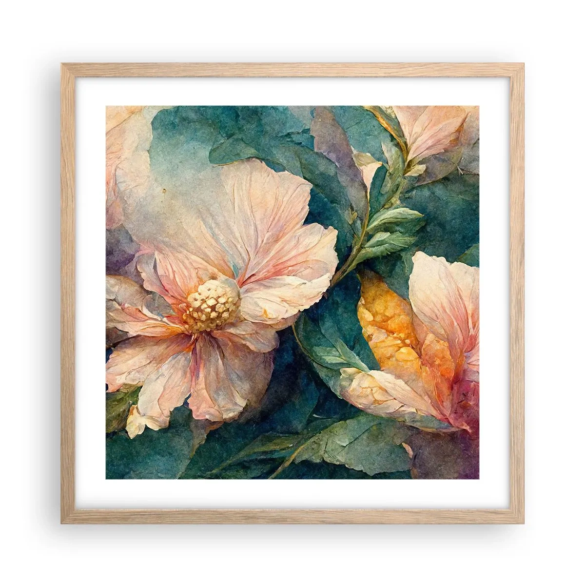 Plagát v ráme zo svetlého duba - Číra subtílnosť - 50x50 cm