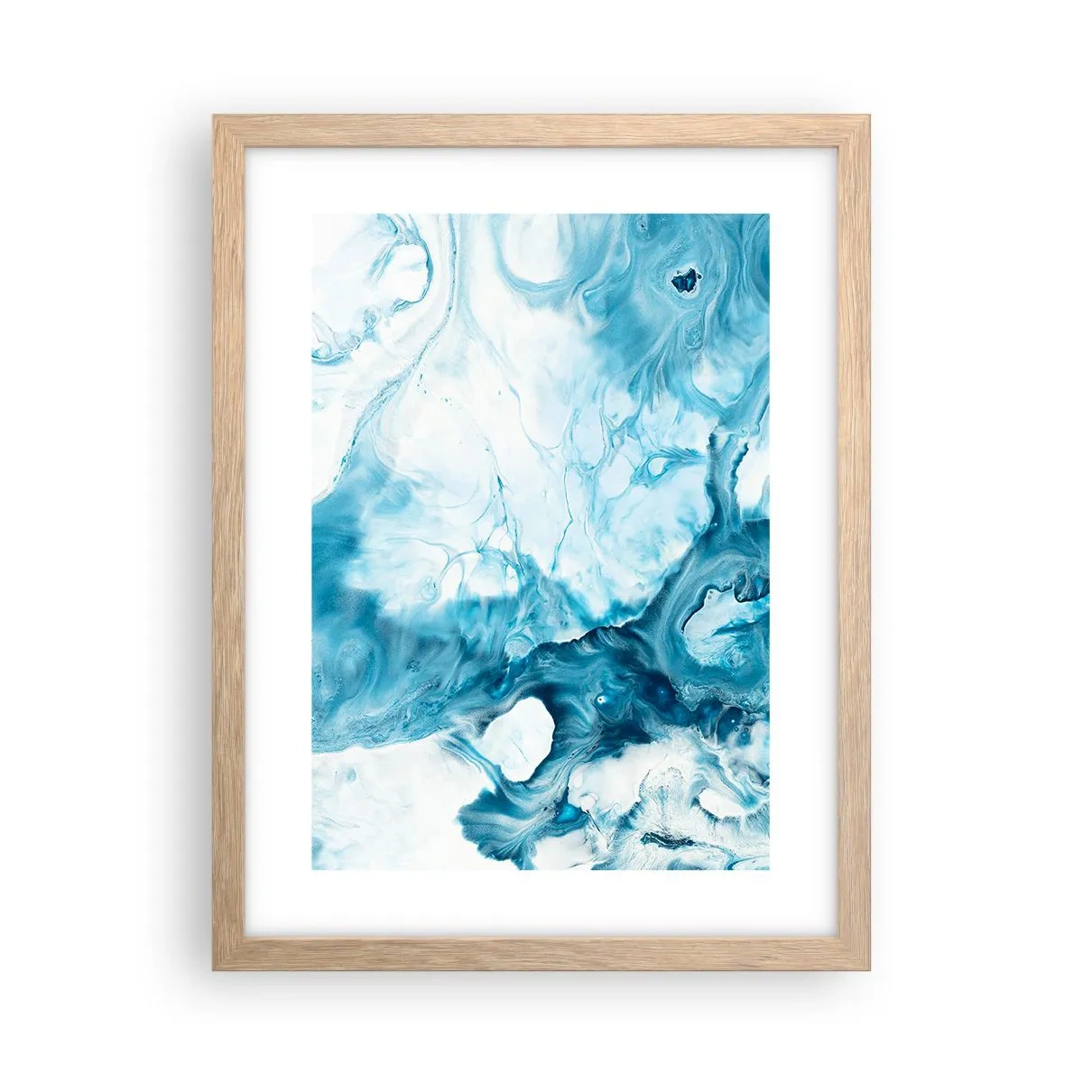 Plagát v ráme zo svetlého duba - Modrý koncert - 30x40 cm