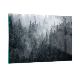 Obraz na skle - Lesné svitania - 120x80 cm