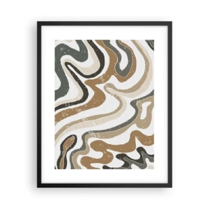 Plagát v čiernom ráme - Meandre zemitých farieb - 40x50 cm