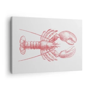 Obraz na plátne - Kresba homára v červenom odtieni - 70x50cm - Homár hodný Homéra - Moderná nástenná dekorácia do obývacej izby a spálne ARTTOR
