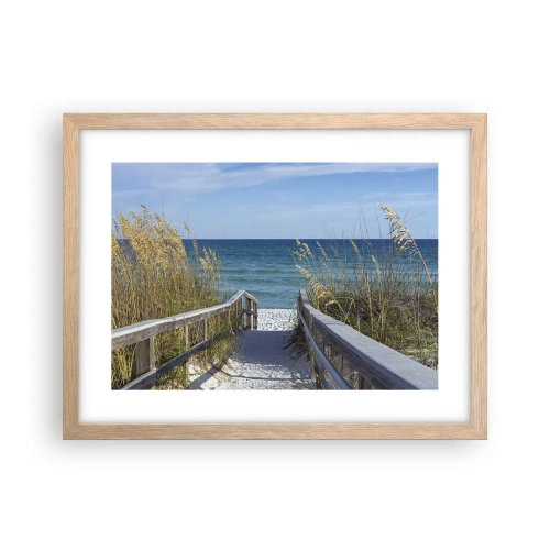 Plagát v ráme zo svetlého duba - Na slnku, vo vetre - 40x30 cm