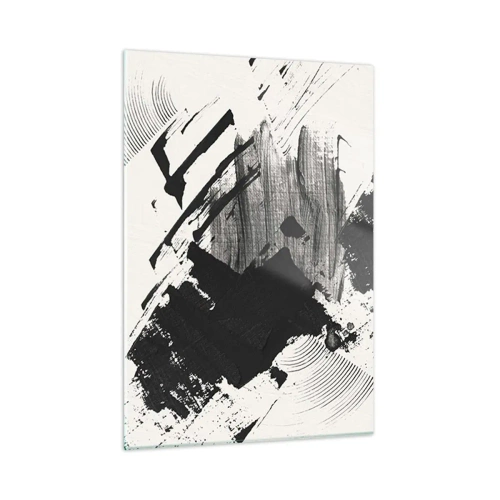 Obraz na skle - Abstrakcia – expresia čiernej - 50x70 cm