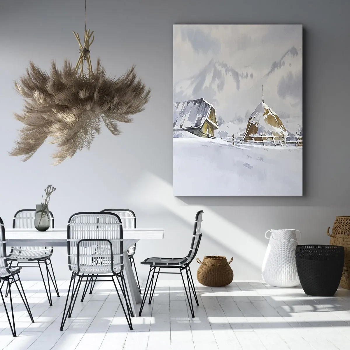 Obraz na plátne - V zasneženom údolí - 50x70 cm