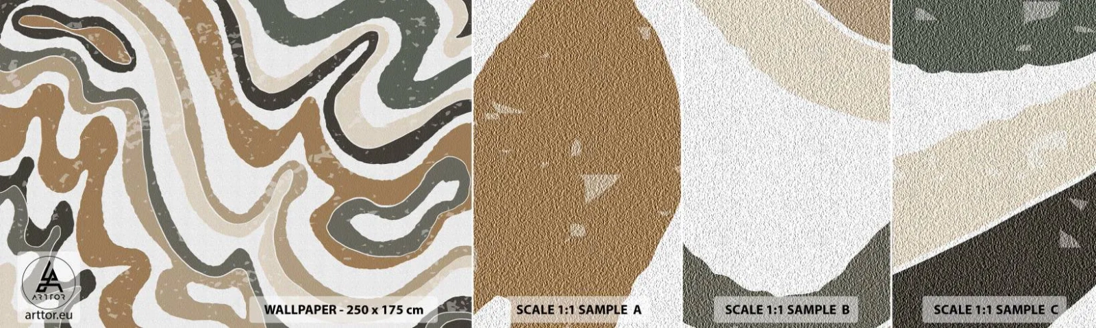 Vzorka Fototapeta Standard Eco - Meandre zemitých farieb - Abstrakcia, Kus, Boho - 100x30 cm