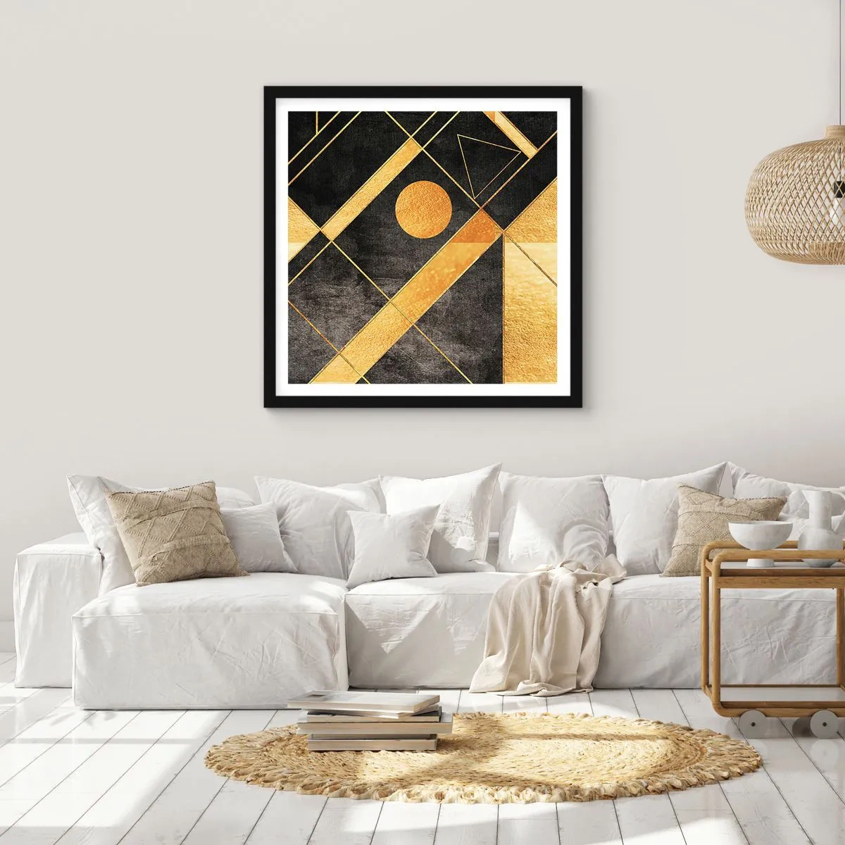 Plagát v čiernom ráme - Slnko púšte - 60x60 cm