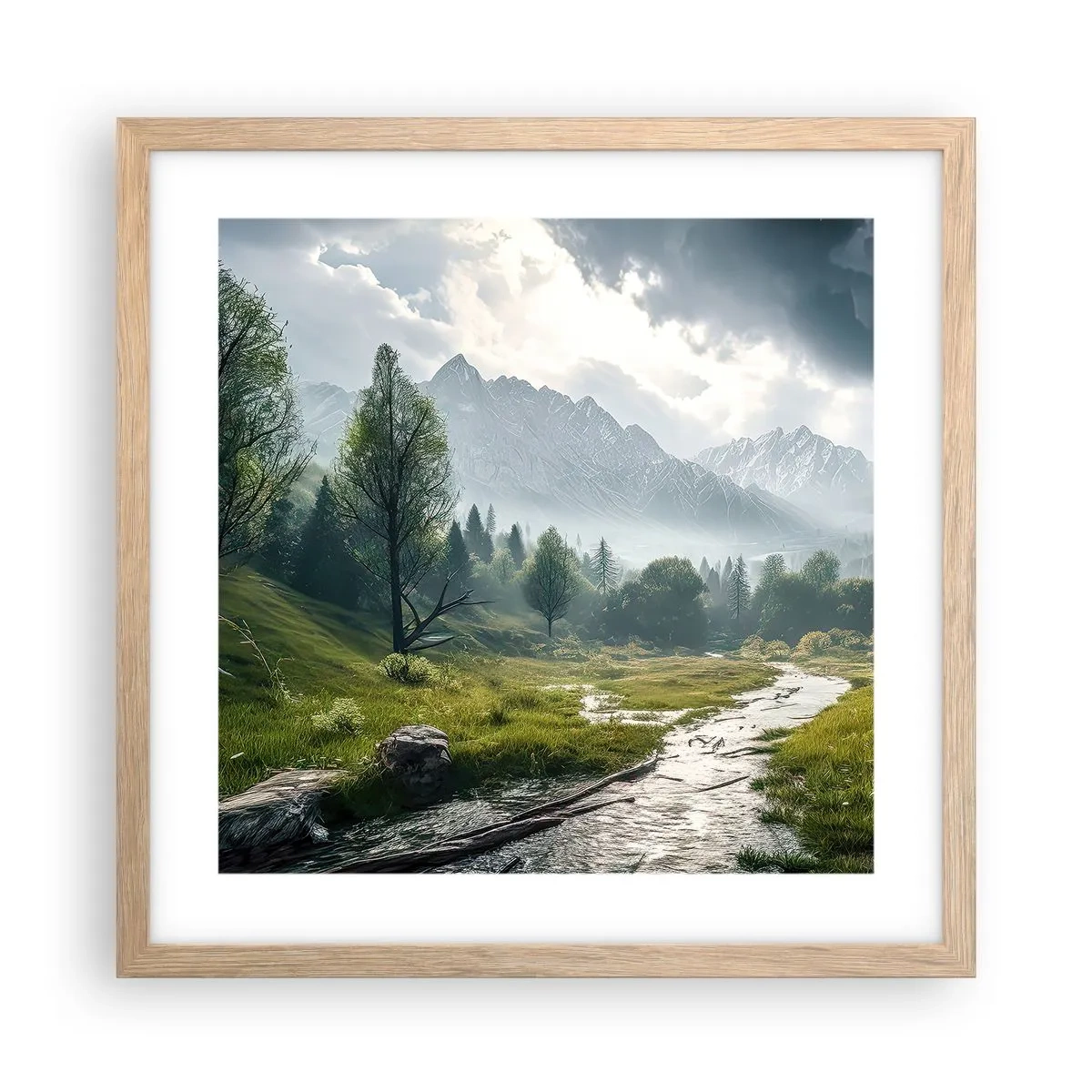 Plagát v ráme zo svetlého duba - Tam a späť - 40x40 cm