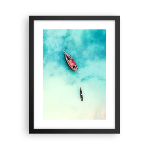 Plagát v čiernom ráme - Pretože na plážach Zanzibaru, keď je prebytok vody… - 30x40 cm