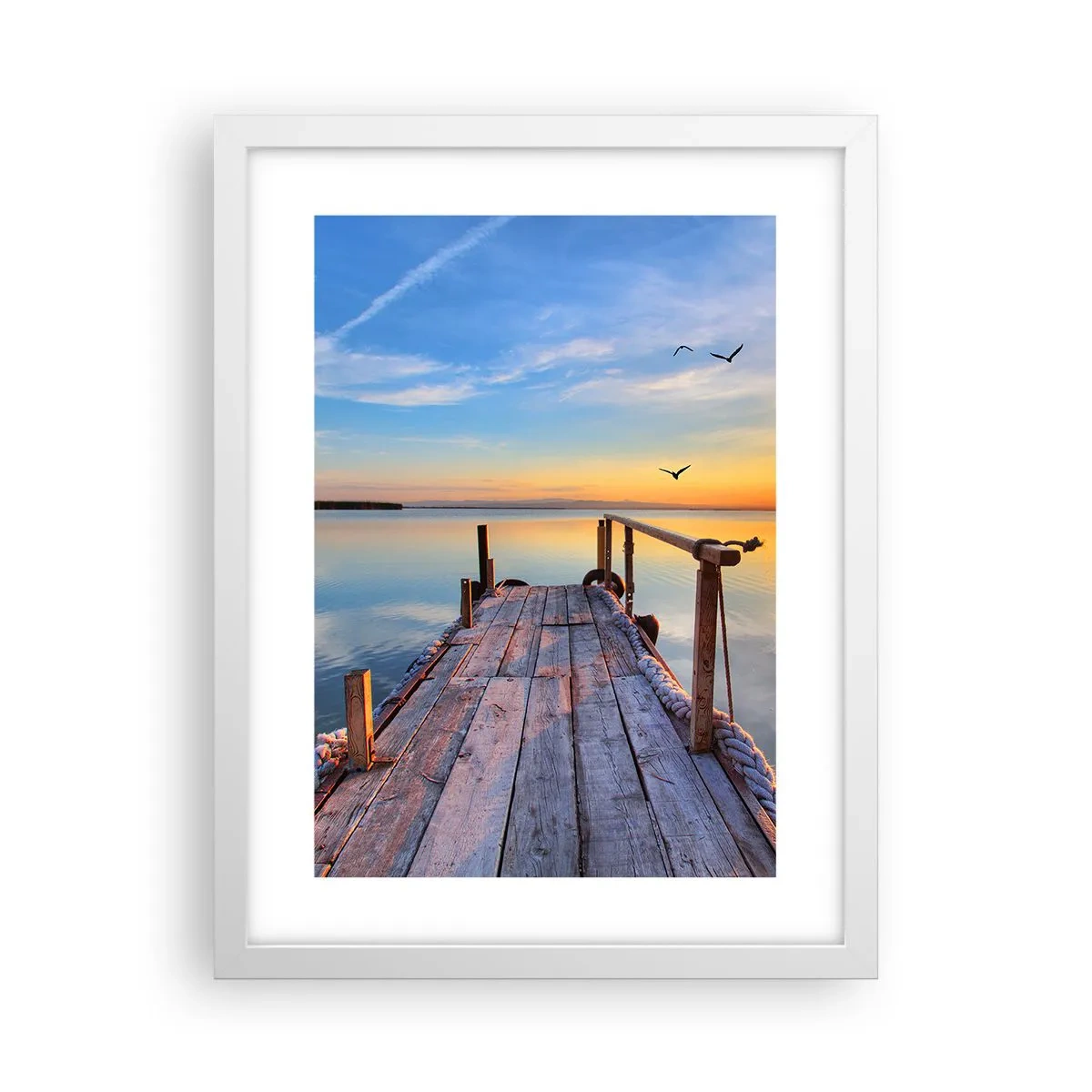 Plagát v bielom ráme - Ísť pred seba smerom k slnku - 30x40 cm