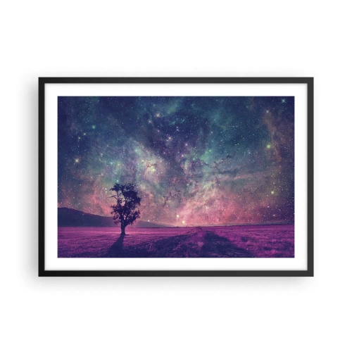 Plagát v čiernom ráme - Pod magickou oblohou - 70x50 cm