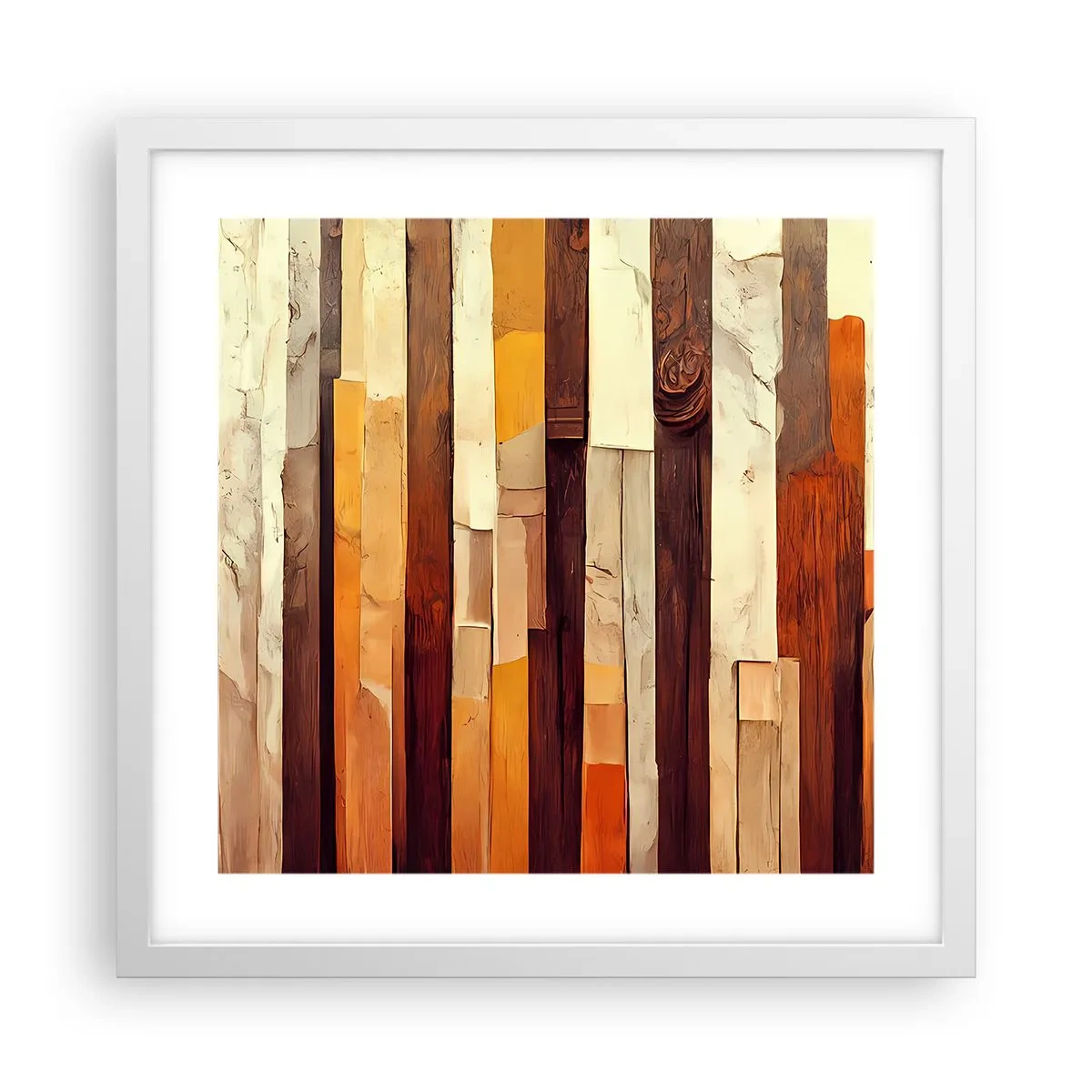 Plagát v bielom ráme - Hymna lesných stromov - 40x40 cm