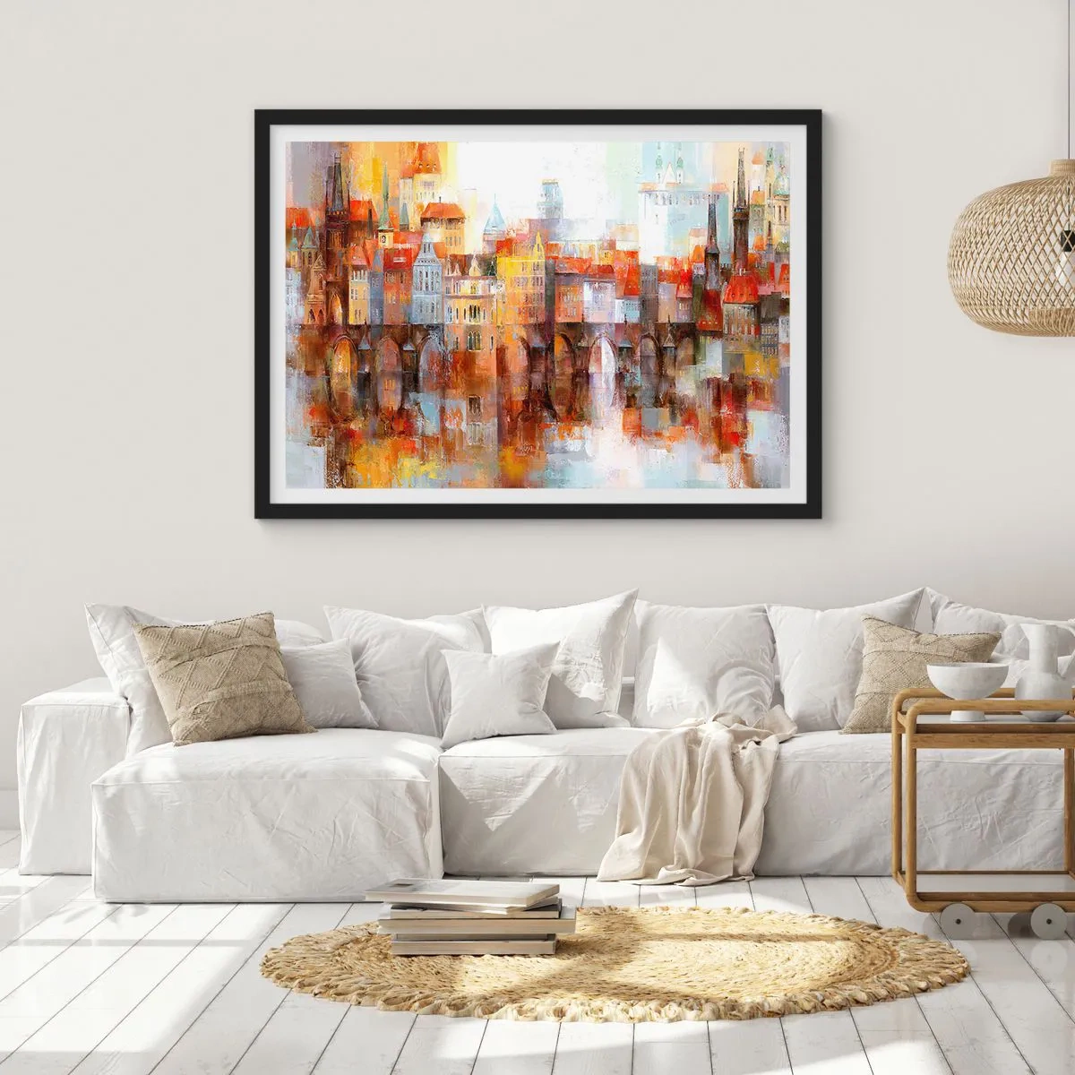 Plagát v čiernom ráme - Pod mostom je tiež krásne - 70x50 cm