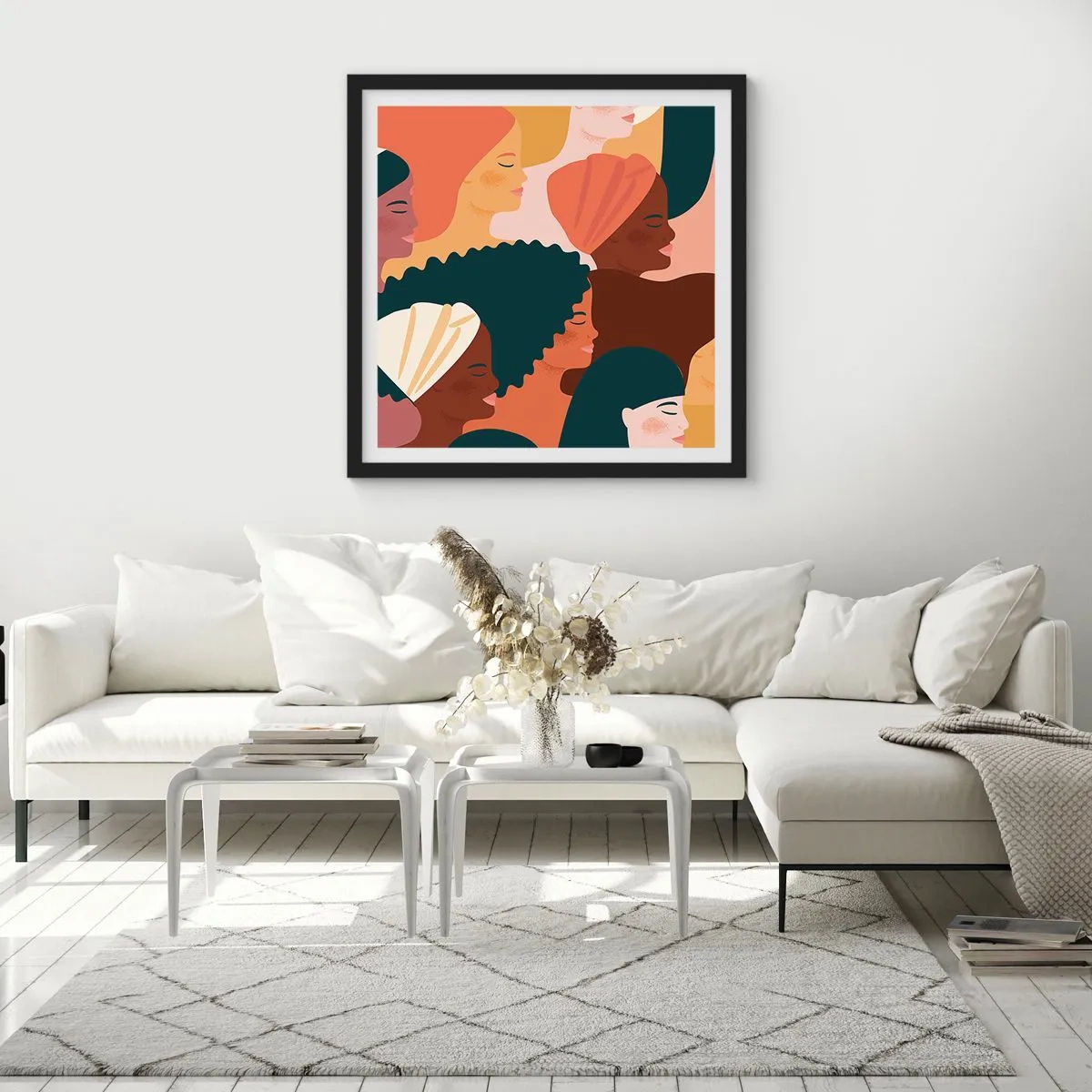 Plagát v čiernom ráme - Iba ženskosť - 50x50 cm