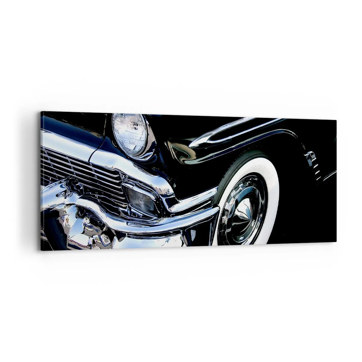 Obraz na plátne - Klasika v striebornej, čiernej a bielej - 100x40 cm