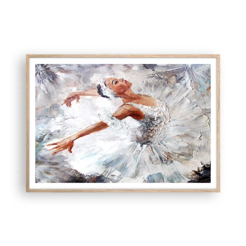 Plagát v ráme zo svetlého duba - Jemná a ľahká ako tyl - 100x70 cm