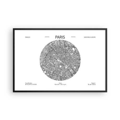 Plagát v čiernom ráme - Anatómia Paríža - 91x61 cm