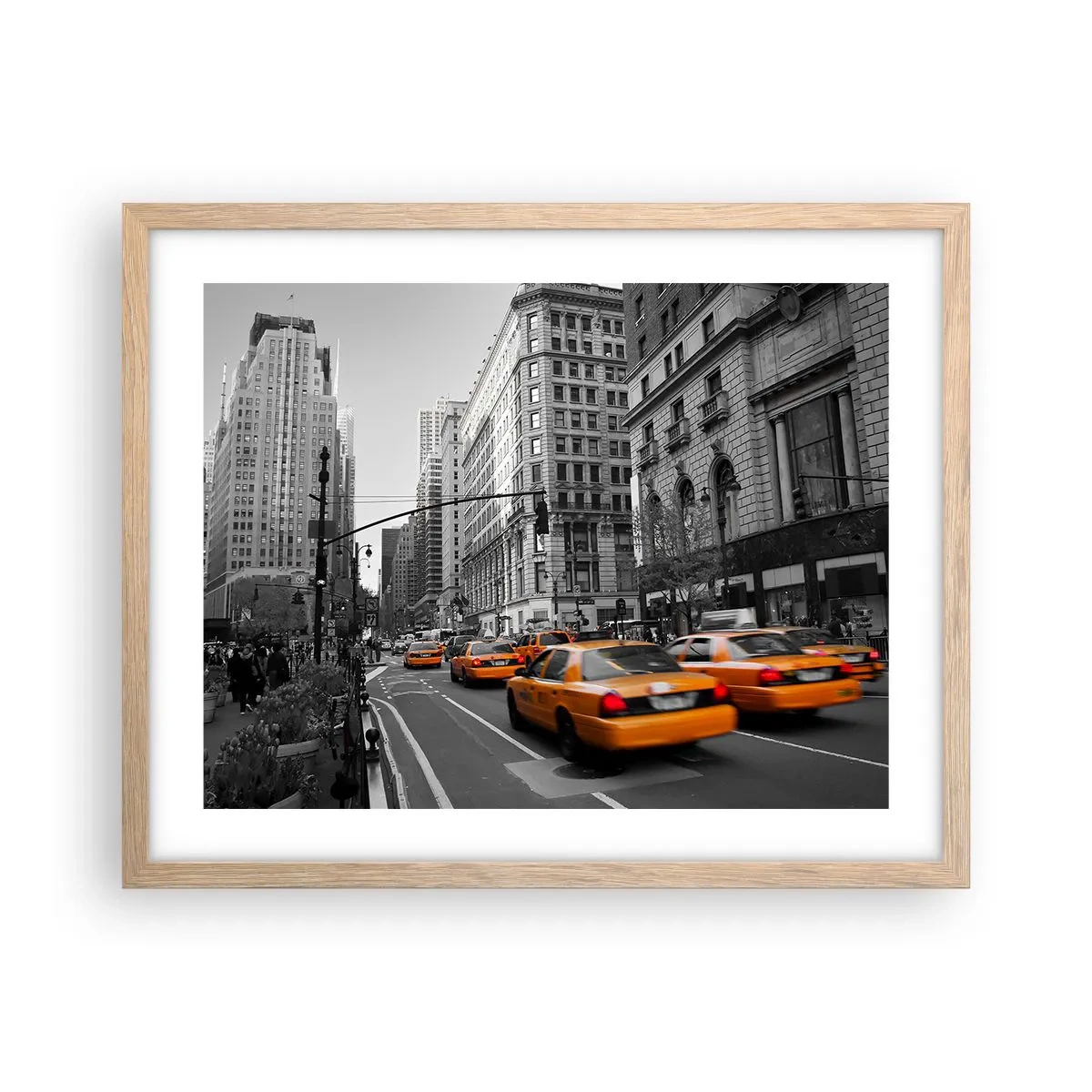 Plagát v ráme zo svetlého duba - Slnko veľkomesta - 50x40 cm