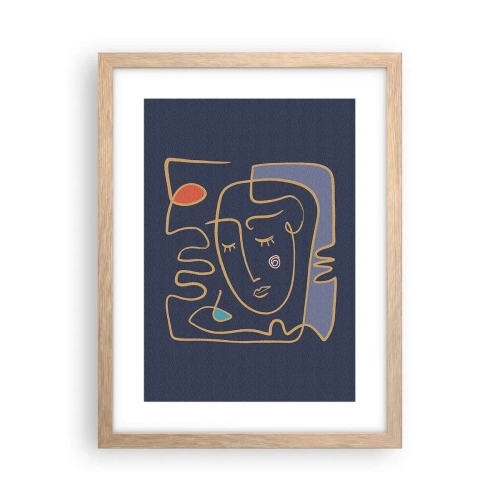 Plagát v ráme zo svetlého duba - V zádumčivosti - 30x40 cm